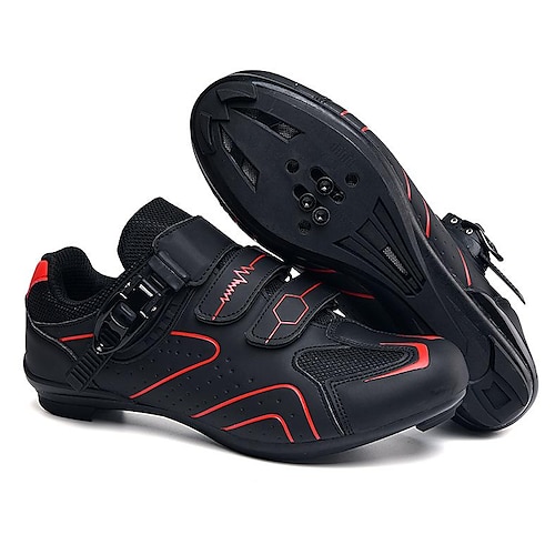 568black+red road lock shoes