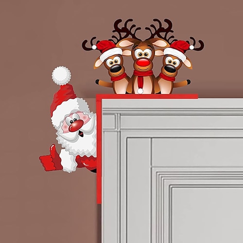Santa and elk door hanging