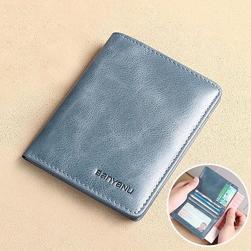 Blue vintage first-layer cowhide) anti-theft brush