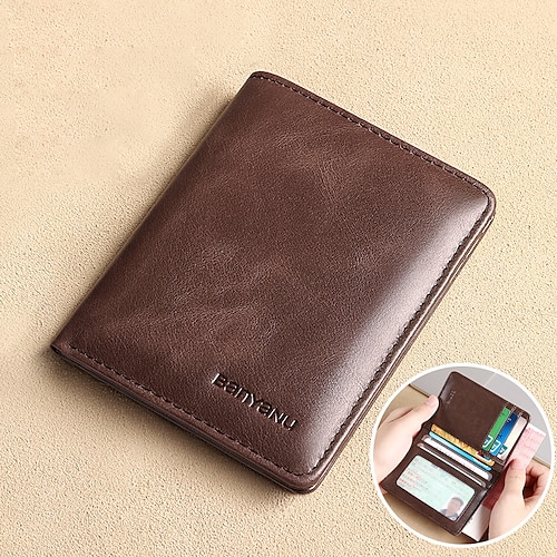 Brown vintage first-layer cowhide) anti-theft brush