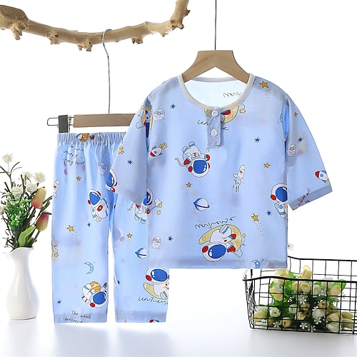 Blue Outer Space Floral 34 Sleeve Suit