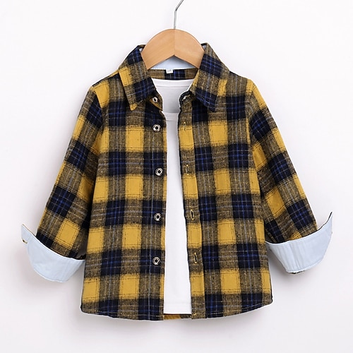 Yellow Grid Single Shirt)