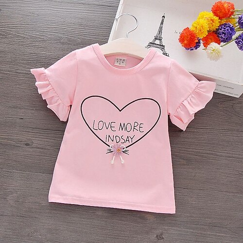 T-shirt big heart pink