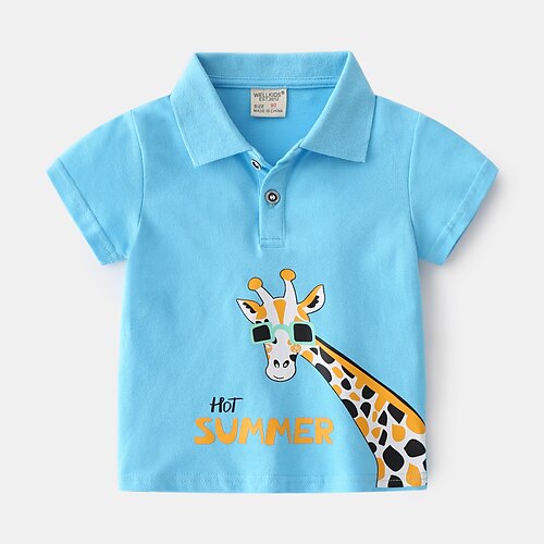Sky Blue Giraffe POLO Shirt