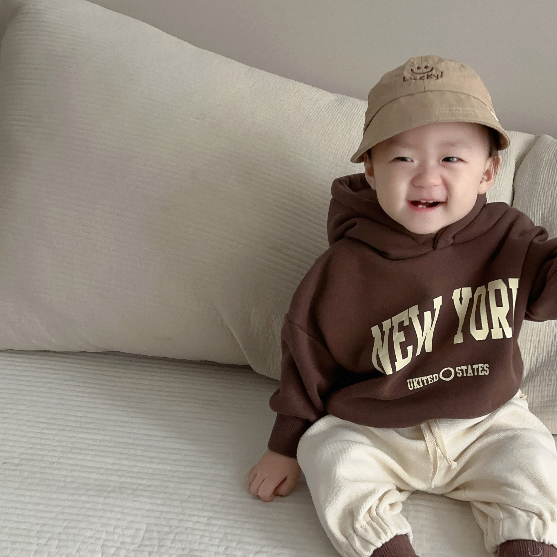 brown sweatshirt