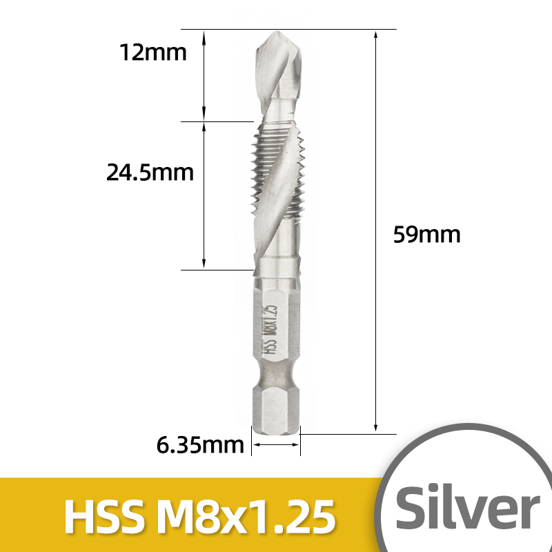 Silver M8x1.25