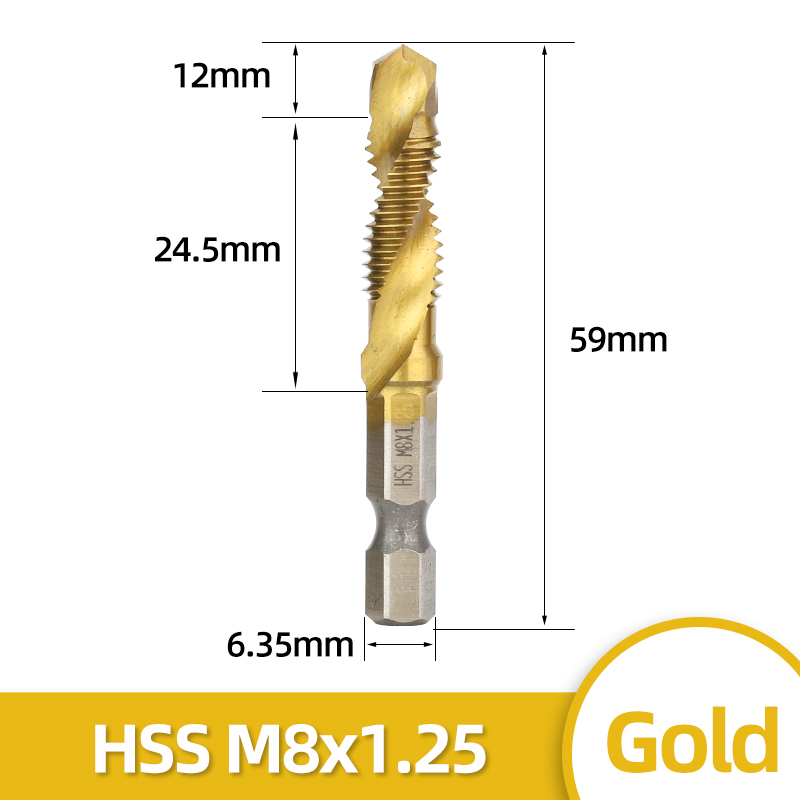 Gold M8x1.25