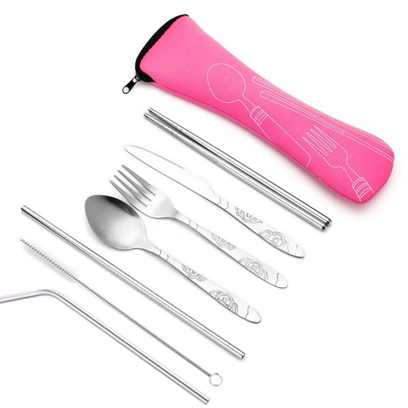 7pcs set rose red